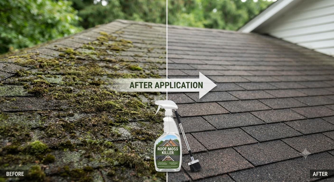 How Does a Roof Moss Killer Remove Moss Without Damaging Your Shingles?